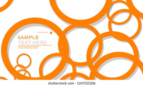 Simple Circles Background , with color orange and shadow . vector graphic design on eps 10