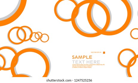 Simple Circles Background , with color orange and shadow . vector graphic design on eps 10