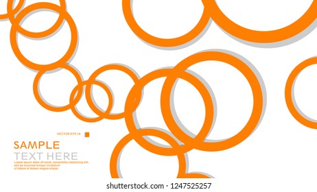 Simple Circles Background , with color orange and shadow . vector graphic design on eps 10