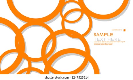Simple Circles Background , with color orange and shadow . vector graphic design on eps 10