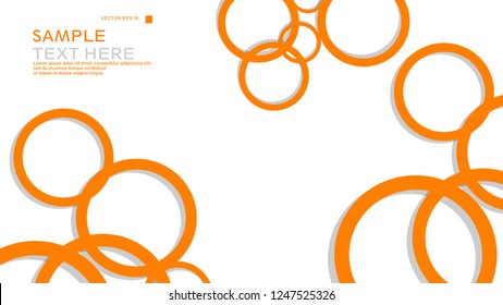 Simple Circles Background , with color orange and shadow . vector graphic design on eps 10