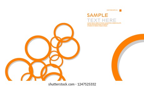 Simple Circles Background , with color orange and shadow . vector graphic design on eps 10