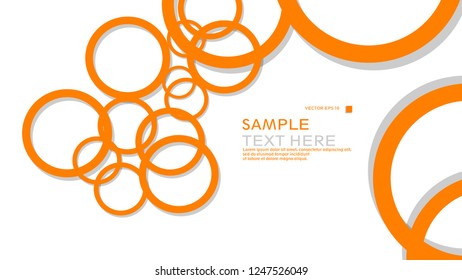 Simple Circles Background , with color orange and shadow . vector graphic design on eps 10
