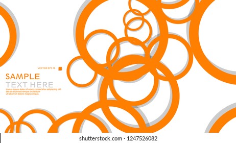 Simple Circles Background , with color orange and shadow . vector graphic design on eps 10