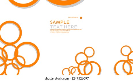 Simple Circles Background , with color orange and shadow . vector graphic design on eps 10