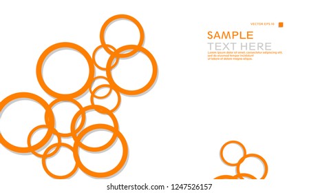 Simple Circles Background , with color orange and shadow . vector graphic design on eps 10