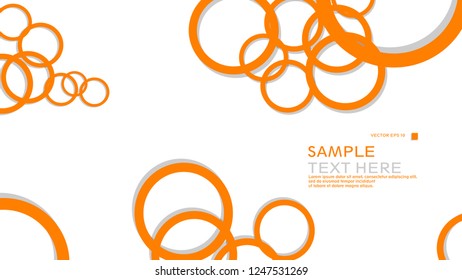 Simple Circles Background , with color orange and shadow . vector graphic design on eps 10