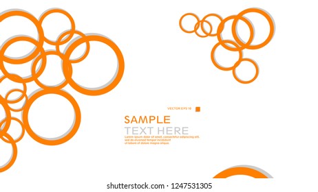 Simple Circles Background , with color orange and shadow . vector graphic design on eps 10