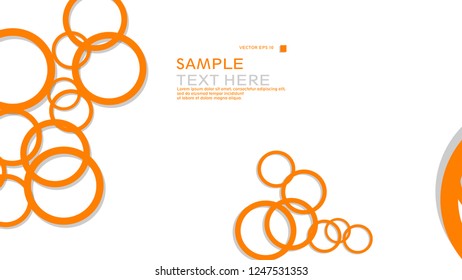 Simple Circles Background , with color orange and shadow . vector graphic design on eps 10