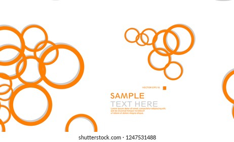 Simple Circles Background , with color orange and shadow . vector graphic design on eps 10