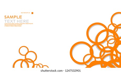 Simple Circles Background , with color orange and shadow . vector graphic design on eps 10