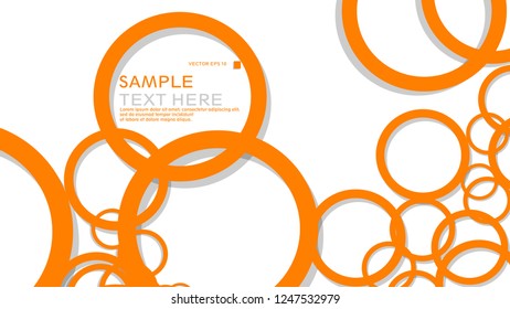 Simple Circles Background , with color orange and shadow . vector graphic design on eps 10