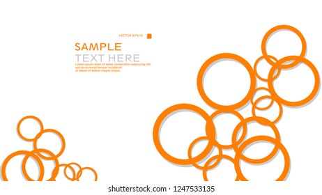 Simple Circles Background , with color orange and shadow . vector graphic design on eps 10