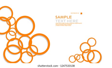 Simple Circles Background , with color orange and shadow . vector graphic design on eps 10