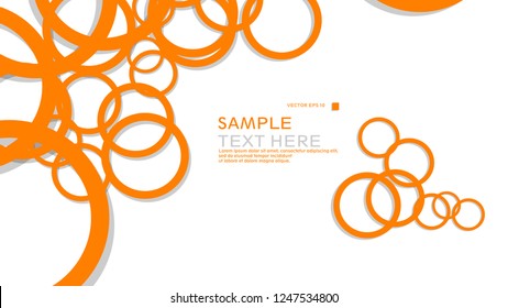 Simple Circles Background , with color orange and shadow . vector graphic design on eps 10