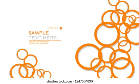 Simple Circles Background , with color orange and shadow . vector graphic design on eps 10