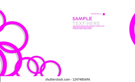 Simple Circles Background , with color pink and shadow . vector graphic design on eps 10