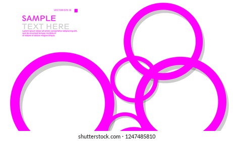 Simple Circles Background , with color pink and shadow . vector graphic design on eps 10