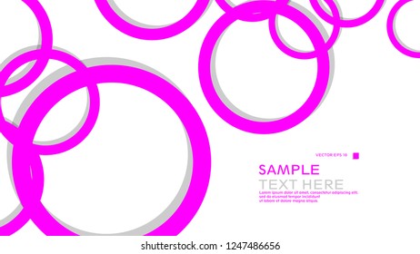 Simple Circles Background , with color pink and shadow . vector graphic design on eps 10