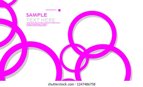 Simple Circles Background , with color pink and shadow . vector graphic design on eps 10