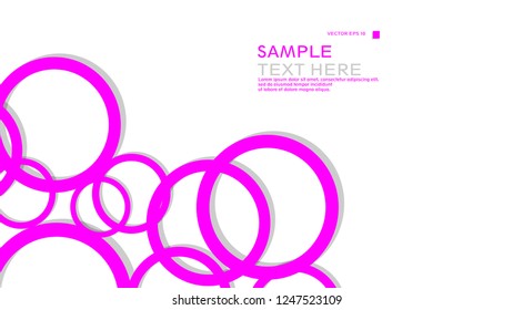 Simple Circles Background , with color pink and shadow . vector graphic design on eps 10