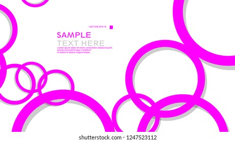 Simple Circles Background , with color pink and shadow . vector graphic design on eps 10