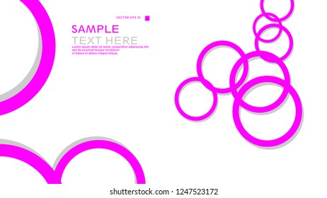 Simple Circles Background , with color pink and shadow . vector graphic design on eps 10