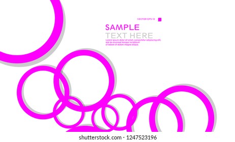 Simple Circles Background , with color pink and shadow . vector graphic design on eps 10