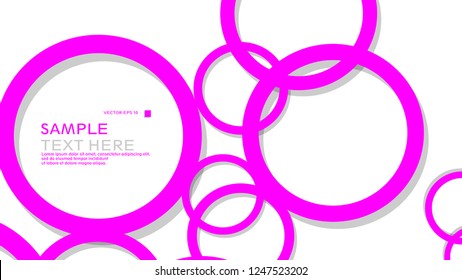 Simple Circles Background , with color pink and shadow . vector graphic design on eps 10