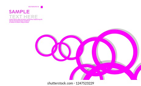 Simple Circles Background , with color pink and shadow . vector graphic design on eps 10
