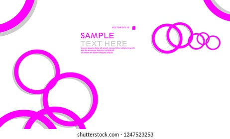 Simple Circles Background , with color pink and shadow . vector graphic design on eps 10