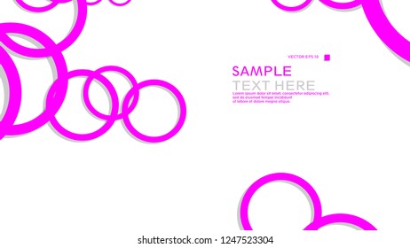 Simple Circles Background , with color pink and shadow . vector graphic design on eps 10
