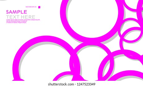 Simple Circles Background , with color pink and shadow . vector graphic design on eps 10