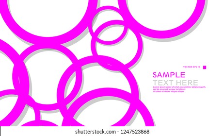 Simple Circles Background , with color pink and shadow . vector graphic design on eps 10