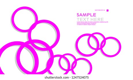 Simple Circles Background , with color pink and shadow . vector graphic design on eps 10