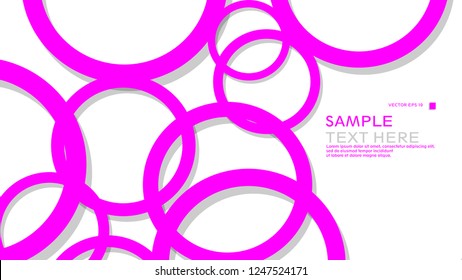 Simple Circles Background , with color pink and shadow . vector graphic design on eps 10