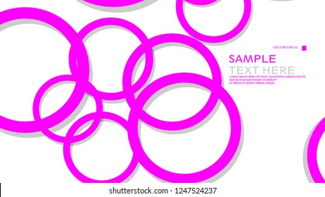 Simple Circles Background , with color pink and shadow . vector graphic design on eps 10