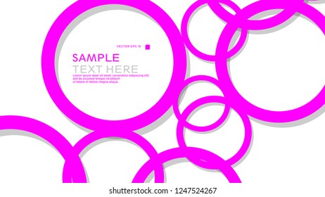 Simple Circles Background , with color pink and shadow . vector graphic design on eps 10
