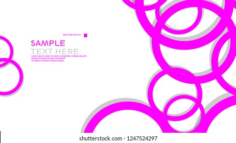 Simple Circles Background , with color pink and shadow . vector graphic design on eps 10