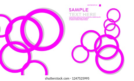 Simple Circles Background , with color pink and shadow . vector graphic design on eps 10