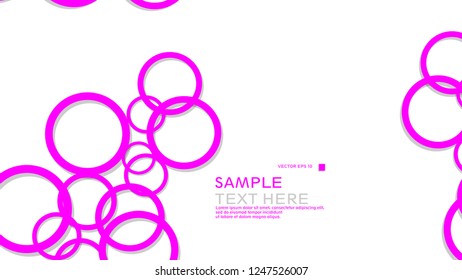 Simple Circles Background , with color pink and shadow . vector graphic design on eps 10