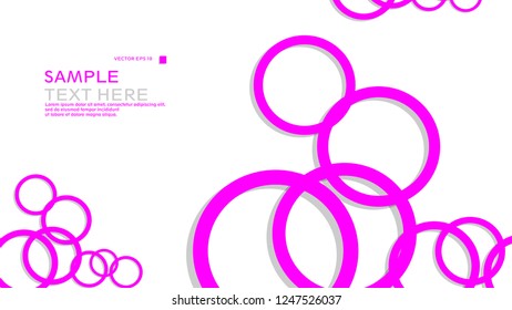Simple Circles Background , with color pink and shadow . vector graphic design on eps 10
