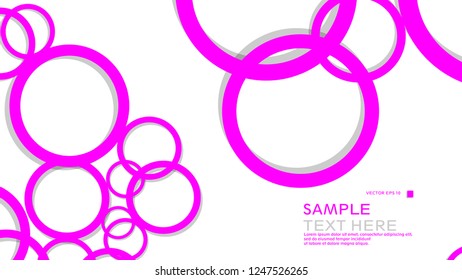 Simple Circles Background , with color pink and shadow . vector graphic design on eps 10