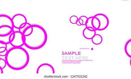 Simple Circles Background , with color pink and shadow . vector graphic design on eps 10