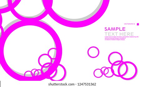 Simple Circles Background , with color pink and shadow . vector graphic design on eps 10