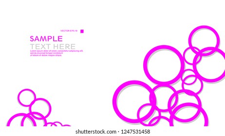 Simple Circles Background , with color pink and shadow . vector graphic design on eps 10