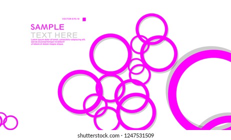 Simple Circles Background , with color pink and shadow . vector graphic design on eps 10