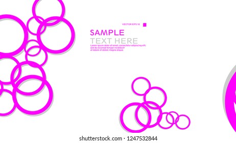 Simple Circles Background , with color pink and shadow . vector graphic design on eps 10