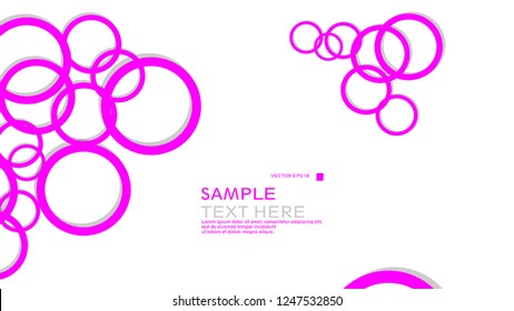 Simple Circles Background , with color pink and shadow . vector graphic design on eps 10