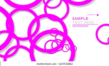 Simple Circles Background , with color pink and shadow . vector graphic design on eps 10